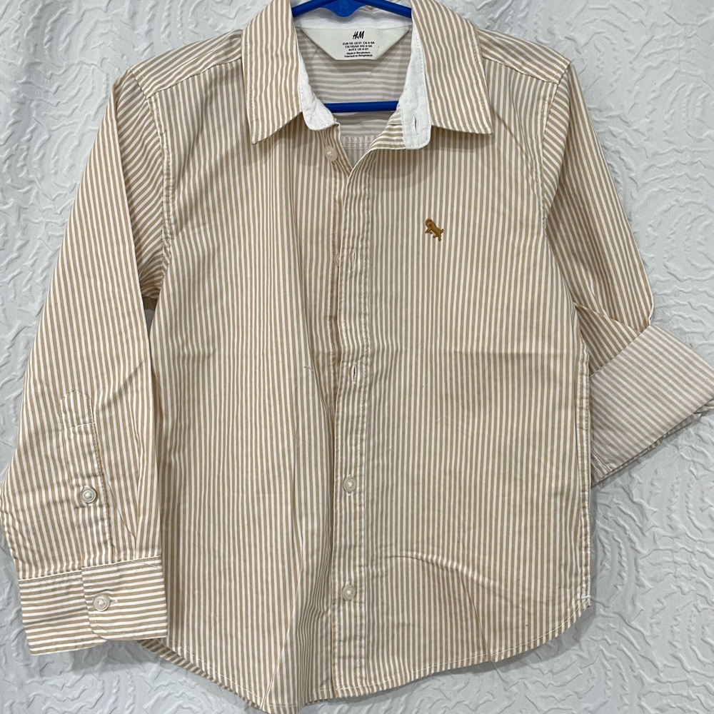 H&M boys striped collared shirt 4-5y NWOT